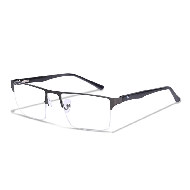 Redex Rectangle Half Rim Eyeglasses for Unisex Medium - Image 4