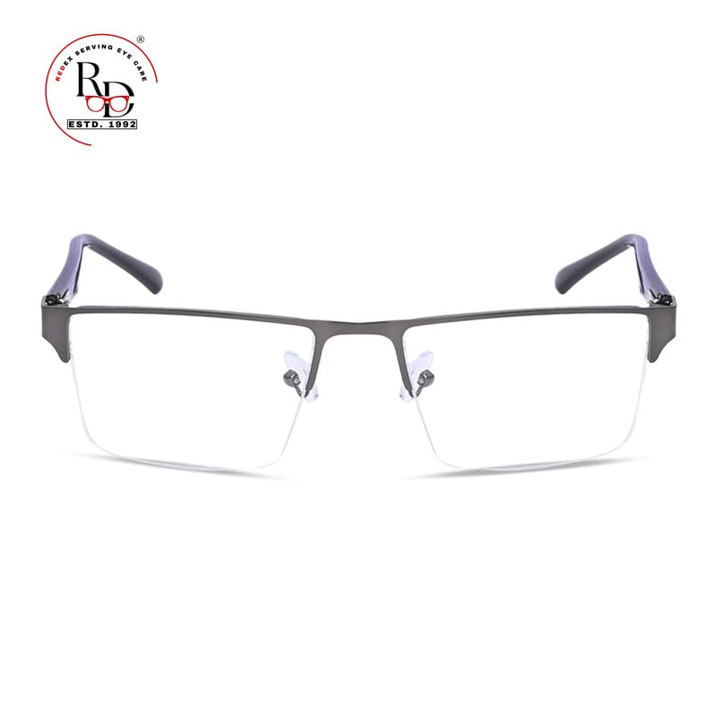 Redex Rectangle Half Rim Eyeglasses for Unisex Medium - Image 5
