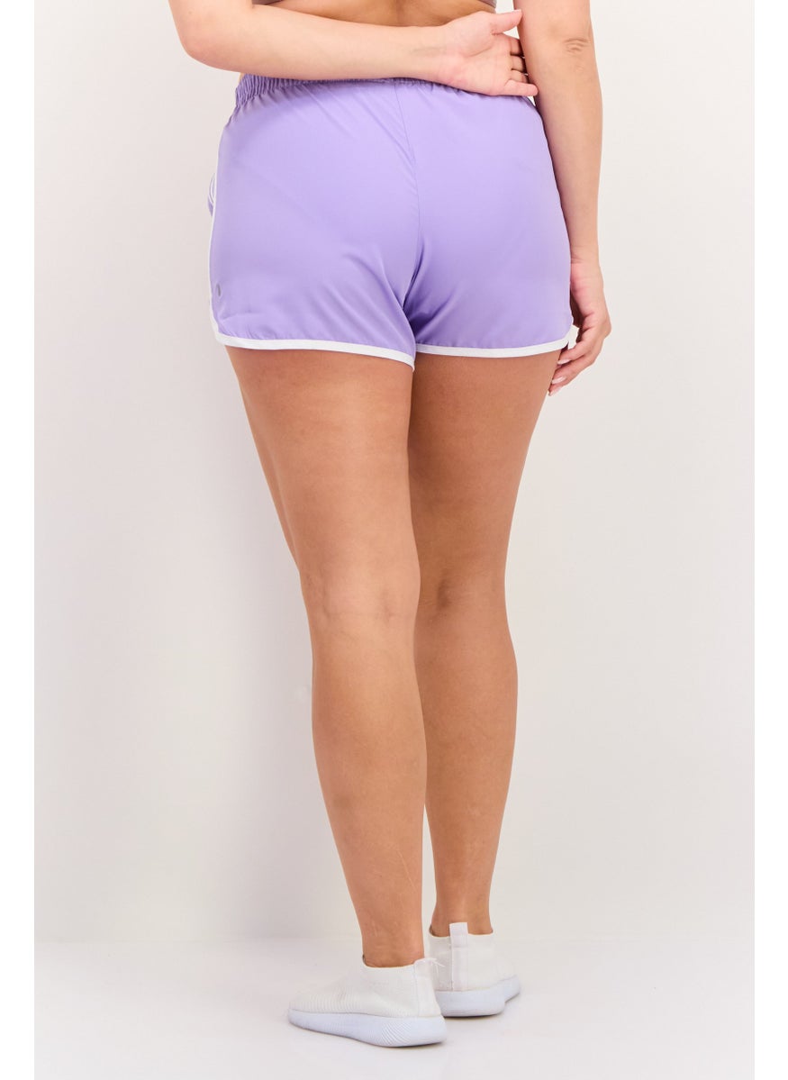 Adidas Women 4 Inseam Brand Logo Running Short, Lavender  - Image 3