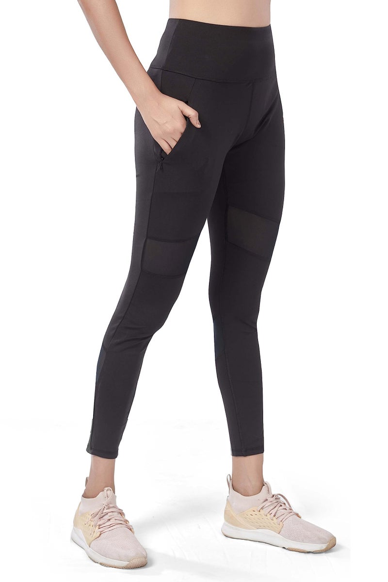 Mehrang Active Yoga Pants for Women Gym High Waist with Pocket, Tummy Control, Workout Pants 4 Way Stretch Yoga Leggings (3XL, Black) - Image 1
