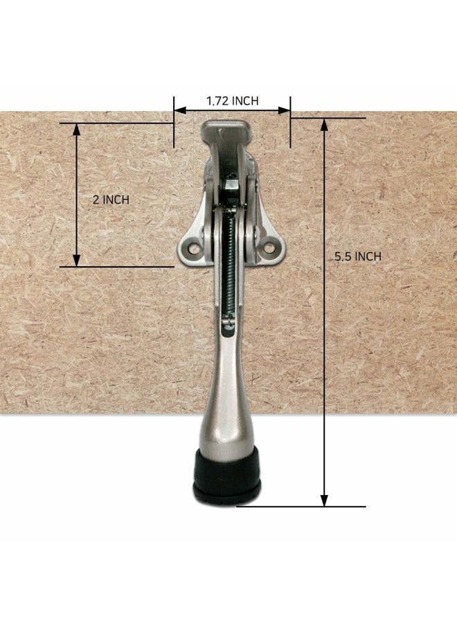 Hashi One-Touch Semi-Automatic Door Stop - 4 Inch Door Stopper with A Height-Adjustable Rubber (Satin Nickel) - Image 3