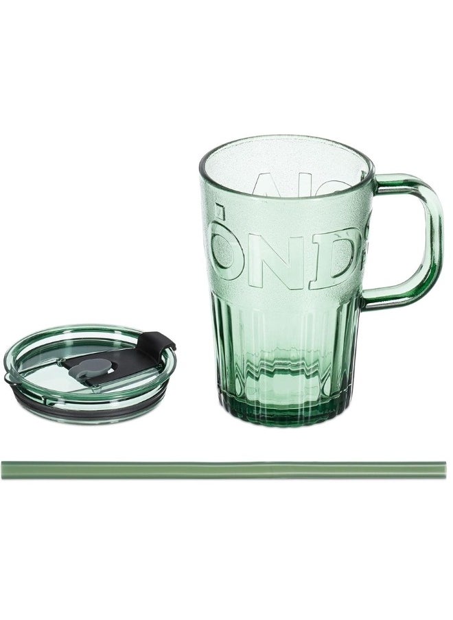 Glass Cup for Hot and Cold Drinks with Lid and Straw 450ml-Green - pzsku/Z2F23031C479637348B5EZ/45/1741596521/39febc78-52c0-47cb-8046-c5b1f53015a2