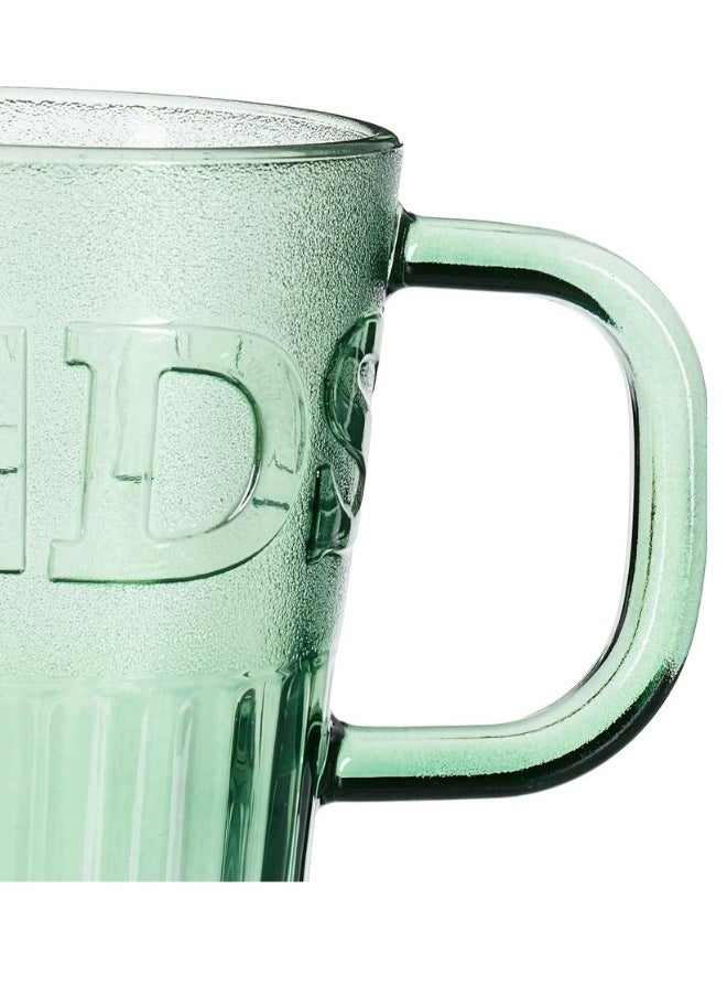 Generic - Glass Cup for Hot and Cold Drinks with Lid and Straw 450ml-Green - Image 1