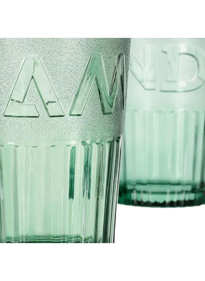 Generic - Glass Cup for Hot and Cold Drinks with Lid and Straw 450ml-Green - Image 1