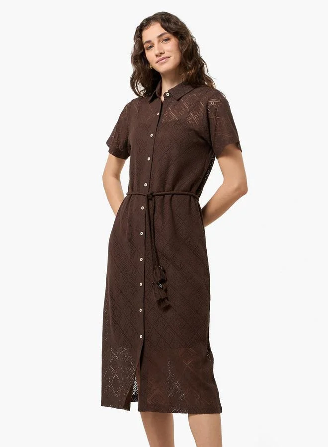 تواكستريمز 2Xtremz Shirt Style Women Dress with Lace Design