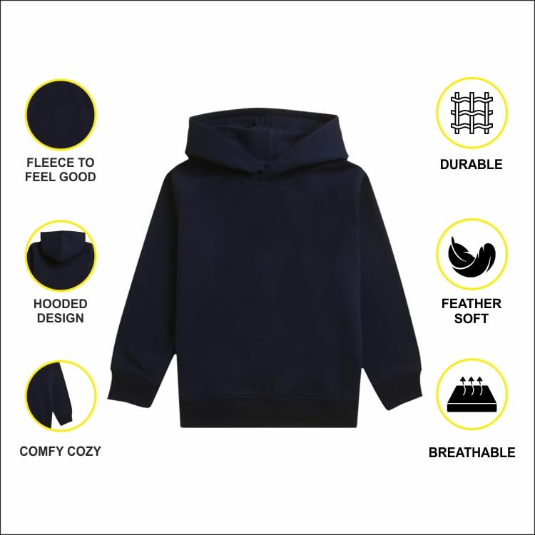 Nusyl Girl's Polyester Neck Hooded Sweatshirt (NUUCSWT0842.3_Navy Blue - Image 5