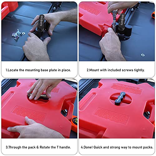 MOQIauto RX-PM Pack Mount, Cargo Racks Fit for Gasoline Pack & Water Pack Mount Lock, Gas Can Mount Lock - Image 3