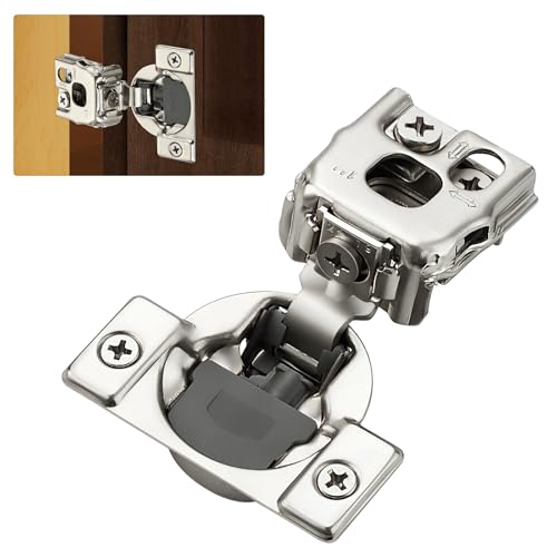 HomeExpert Home Expert 10 Pack 5 Pairs 1 Overlay Soft Close Cabinet Hinges Satin Nickel Stainless Steel Concealed Hinges with 3D SelfClosing for Face Frame Doors Kitchens - Image 1
