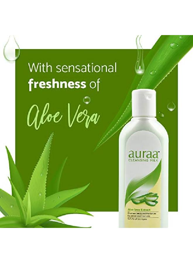 AURAA حليب تنظيف مرطب للبشرة بالألوة فيرا | 200 مل - Image 4