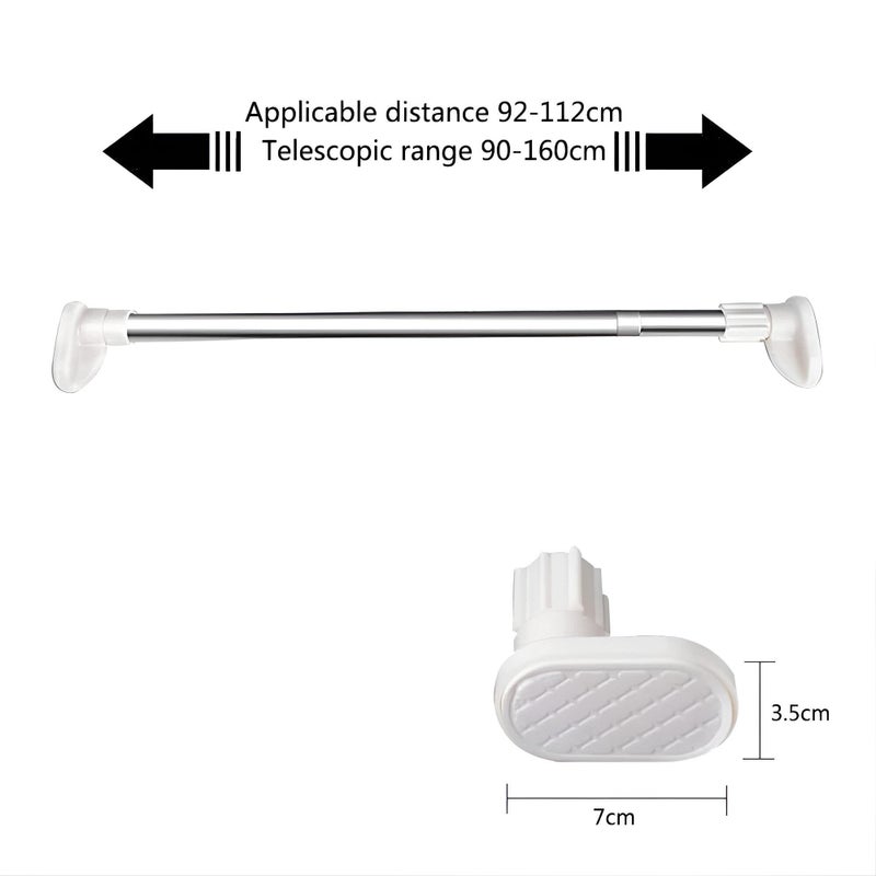 Telescopic Curtain Rod - 200cm Non-Slip Stainless Steel Shower Curtain Pole for Bathroom Windows, Adjustable Length, Durable and Elegant Design - Image 3