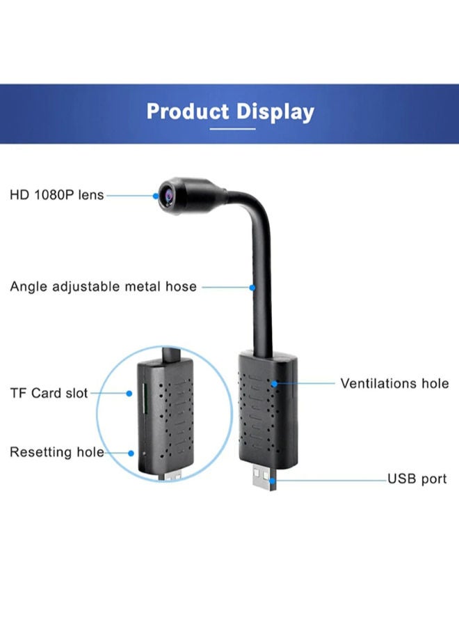 SHOPI Full HD 4K 1080P USB Wifi Mini Camera WiFi Camera Wireless USB Plug Small Security Camera 1080P HD Motion Detection Monitor for Home Office Indoor  - Image 2