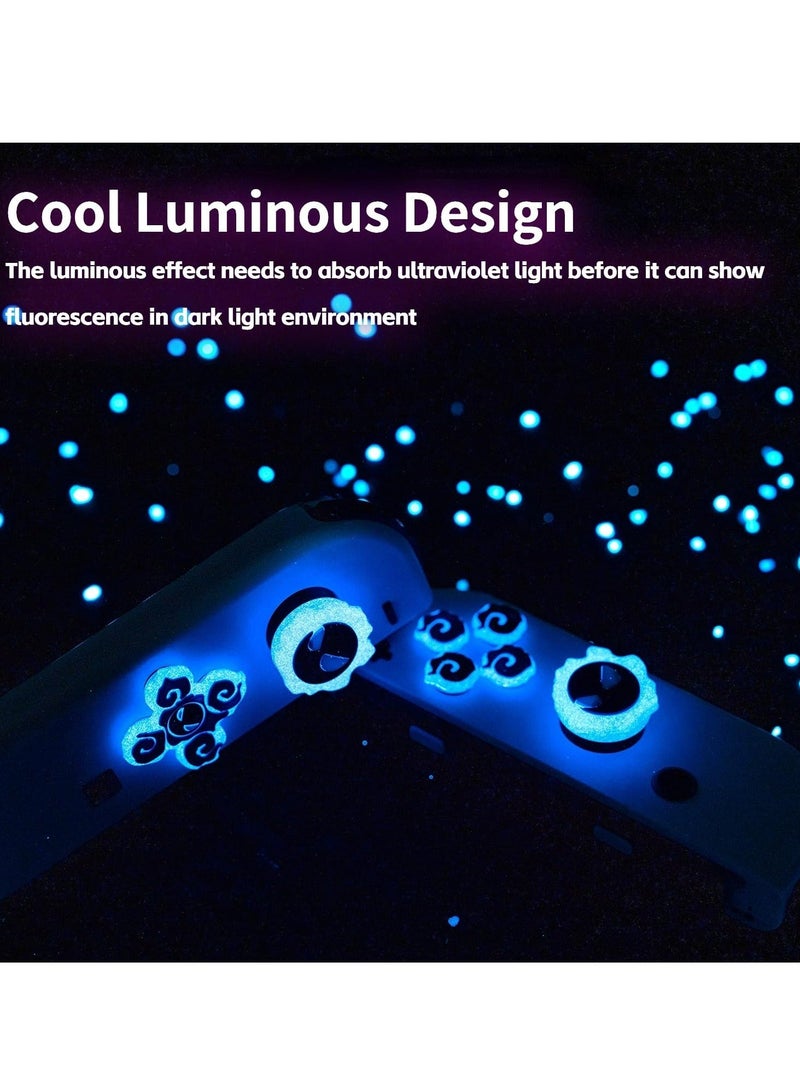 D-Pad on Caps Thumb Grips Set, Compatible with Nintendo Switch/OLED/Switch Lite, Cool Luminous 3D Soft Silicone ABXY ons Sticker Joystick Cover Caps - Image 3