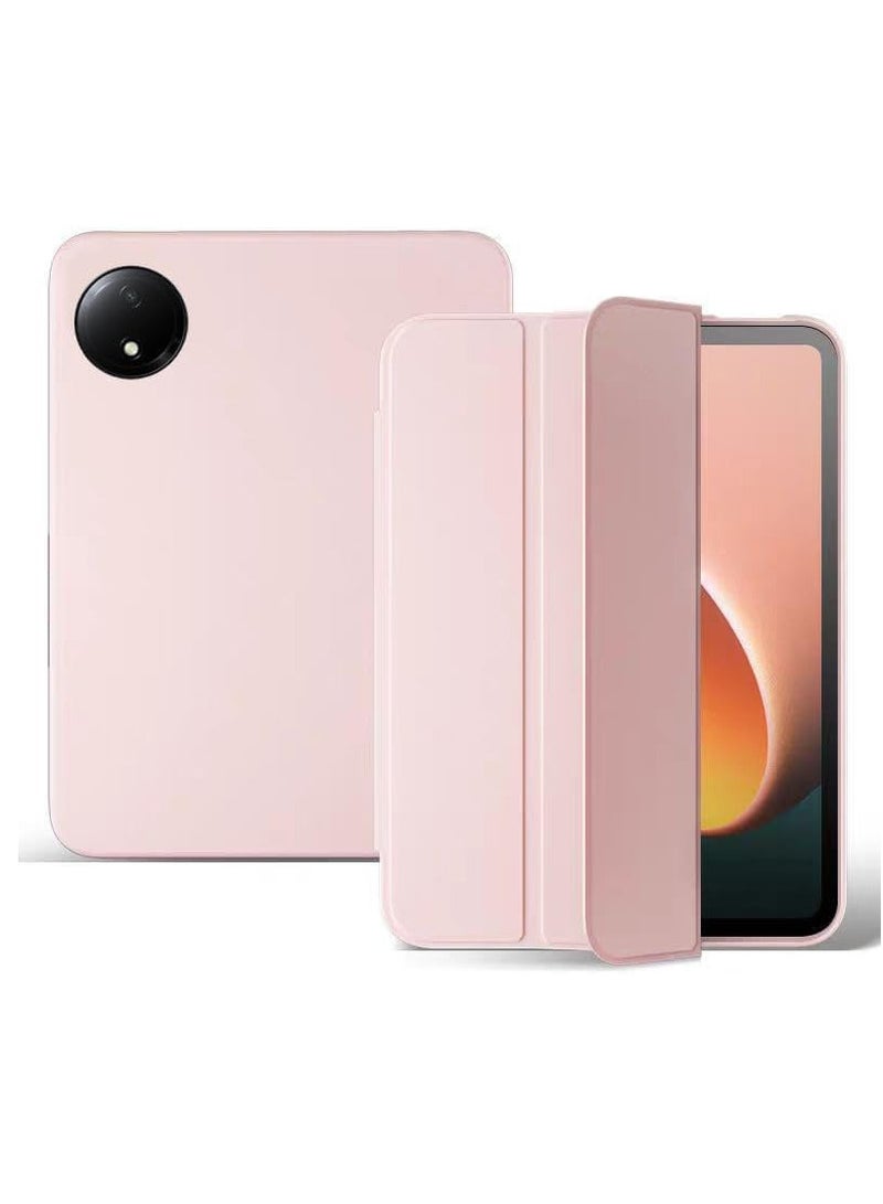 Xiaomi Redmi Pad SE 8.7'' inch 2024 Tablet Case with Pen Holder, Soft TPU Back Trifold Stand Protective Smart Cover Flip, Auto Wake&Sleep (Pink) - Image 1