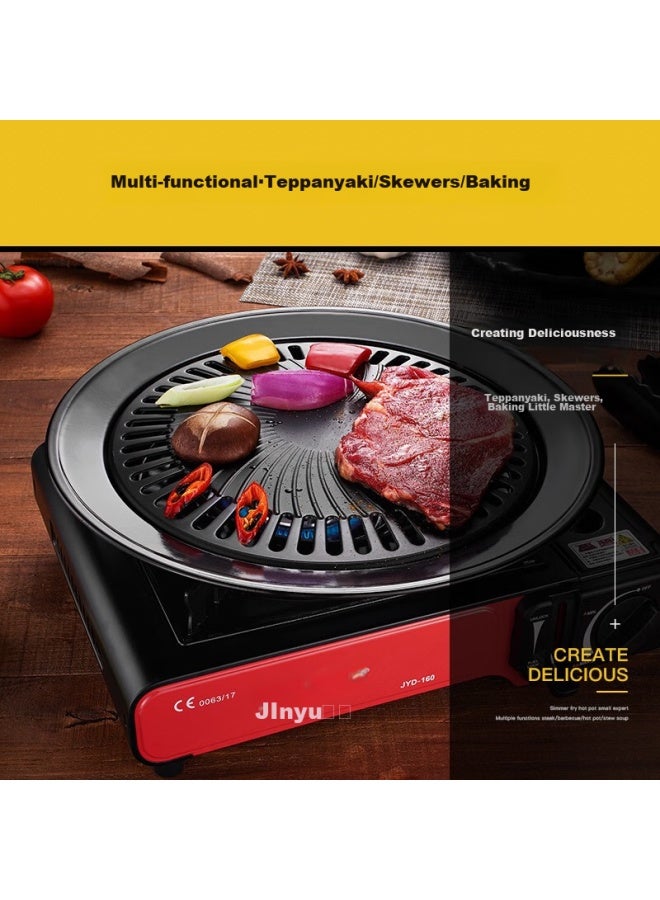 Jinyu Portable Gas Stove Grill Pan, Outdoor Barbecue Plate, Camping Cooking Griddle, Maifanshi Stone Fire Pit, Tea Brewing Pan, Home-use Grill Plate - Image 1