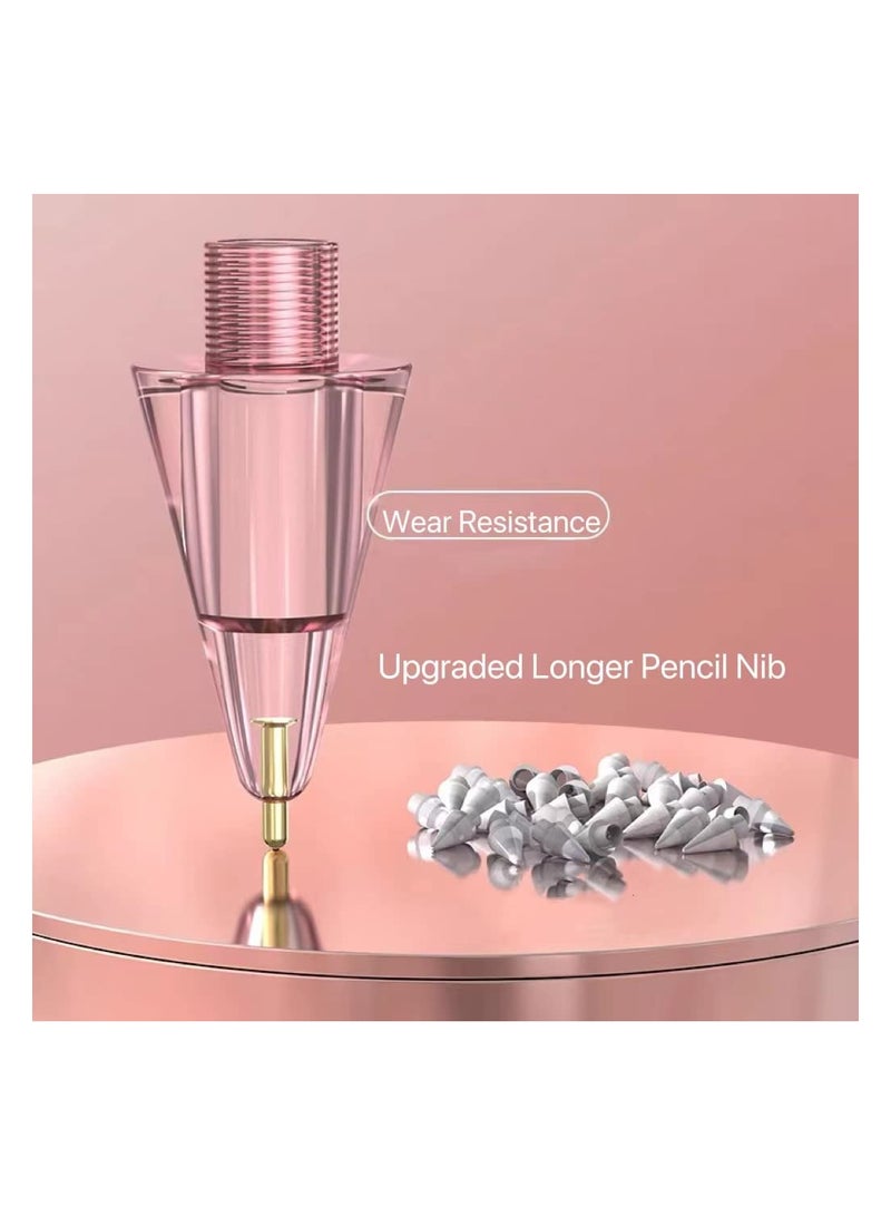SOLARAE 4 عبوات من رؤوس أقلام رصاص مطورة أطول متوافقة مع قلم أبل الجيل الأول والثاني، لا تتآكل، بدون ضوضاء، نقطة دقيقة تحكم دقيق لرأس قلم أبل (وردي شفاف وأزرق شفاف) - Image 5