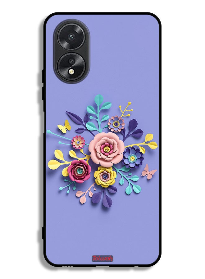 Tolwak Oppo A38 Protective Case Cover Flowers Art - Image 1