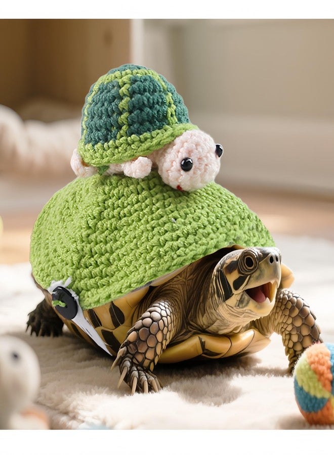 werdecade Knitted Turtle Sweater for Pet Tortoise - 7.48 Inch Cute Warm Shell Costume for Small Turtle (Green, Medium) - Image 3