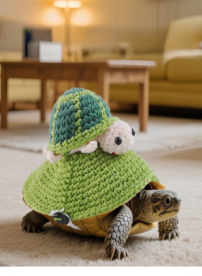 werdecade Knitted Turtle Sweater for Pet Tortoise - 7.48 Inch Cute Warm Shell Costume for Small Turtle (Green, Medium) - Image 5