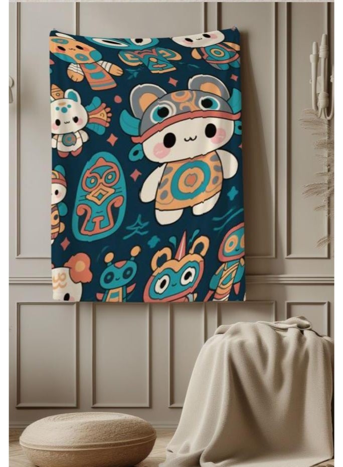 عام بطانية رقيقة من الفانيلا الكرتونية للأطفال والرضع (دافئة ومريحة، ومناسبة للنوم والألعاب) 70 سم * 100 سم - Image 1