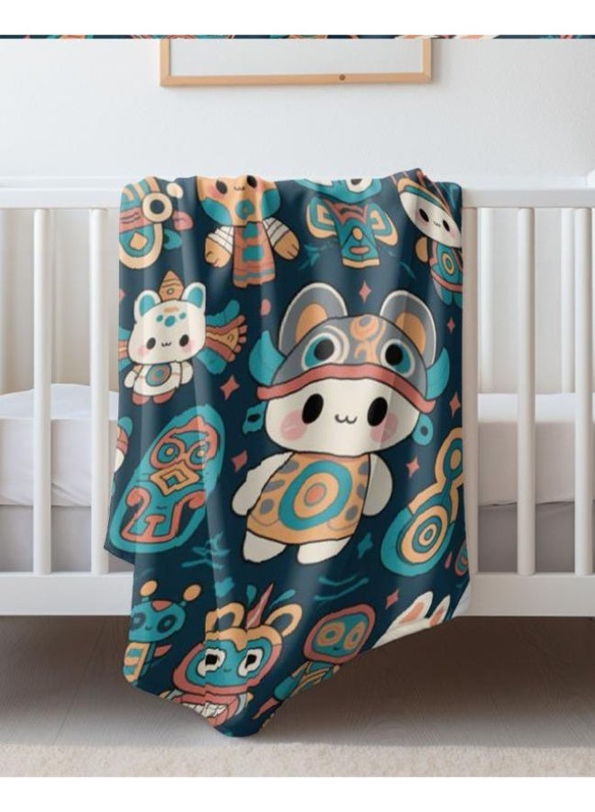 عام بطانية رقيقة من الفانيلا الكرتونية للأطفال والرضع (دافئة ومريحة، ومناسبة للنوم والألعاب) 70 سم * 100 سم - Image 2