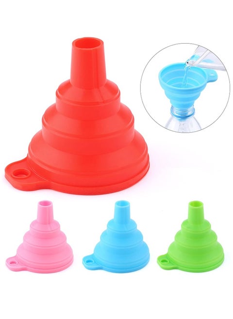 Flexible, collapsible silicone funnel for pouring liquids into jars and filling bottles(3 pieces)