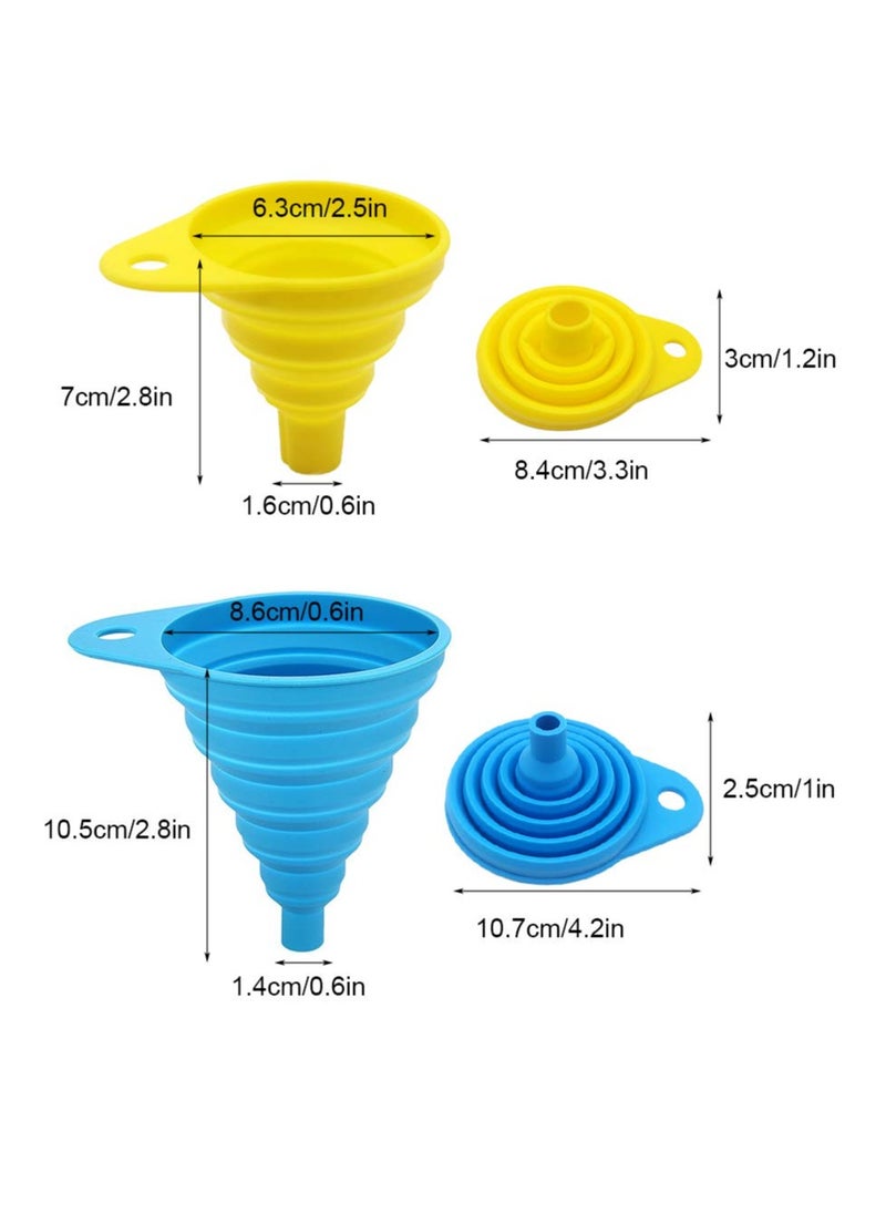 Flexible, collapsible silicone funnel for pouring liquids into jars and filling bottles(3 pieces)