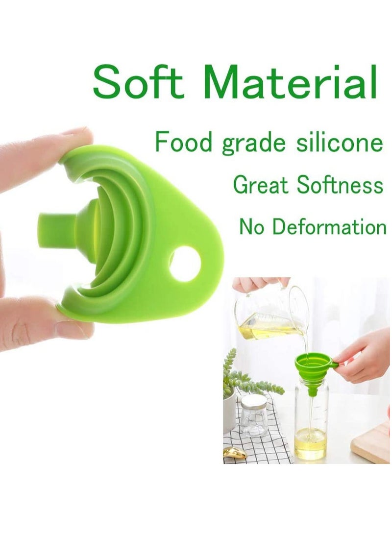 Flexible, collapsible silicone funnel for pouring liquids into jars and filling bottles(3 pieces)