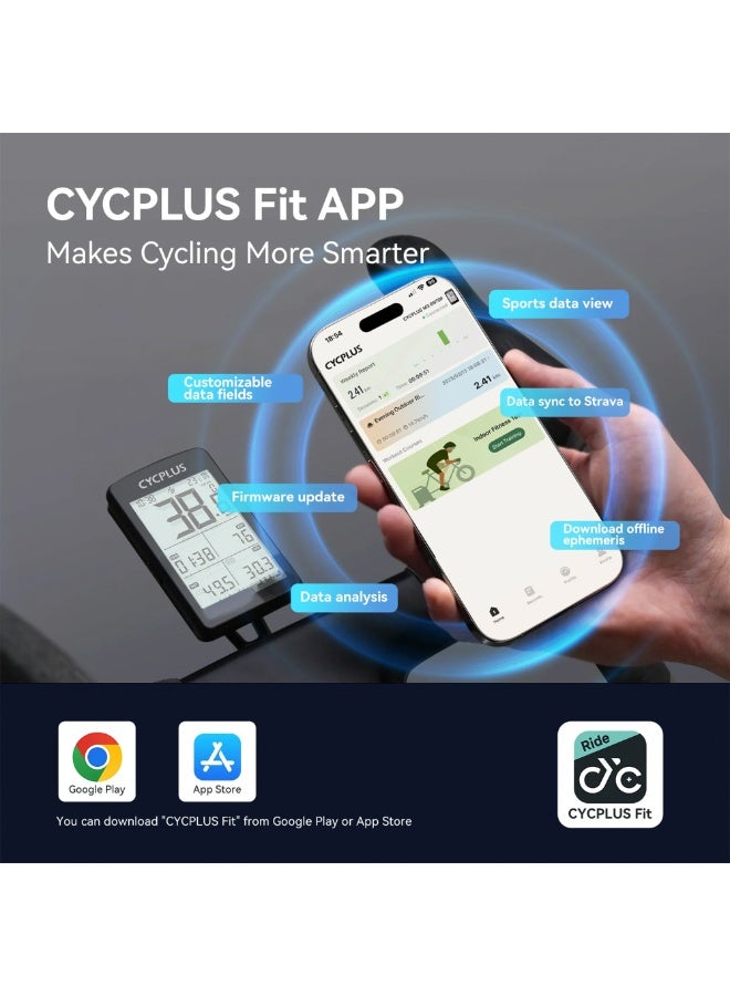 CYCPLUS M3 Bike Computer GPS Wireless, ANT+ Cycling Computer GPS with Bluetooth, 2.8" LCD Screen,100+ Hours Battery Endurance Bike Speedometer with Auto Backlight IP67 Waterproof - Image 3