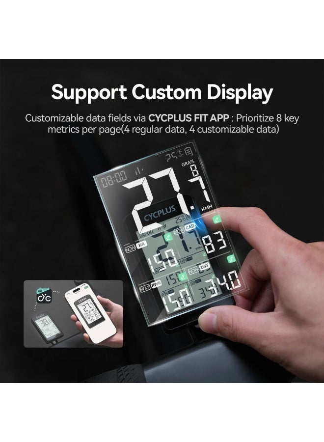 CYCPLUS M3 Bike Computer GPS Wireless, ANT+ Cycling Computer GPS with Bluetooth, 2.8" LCD Screen,100+ Hours Battery Endurance Bike Speedometer with Auto Backlight IP67 Waterproof - Image 4