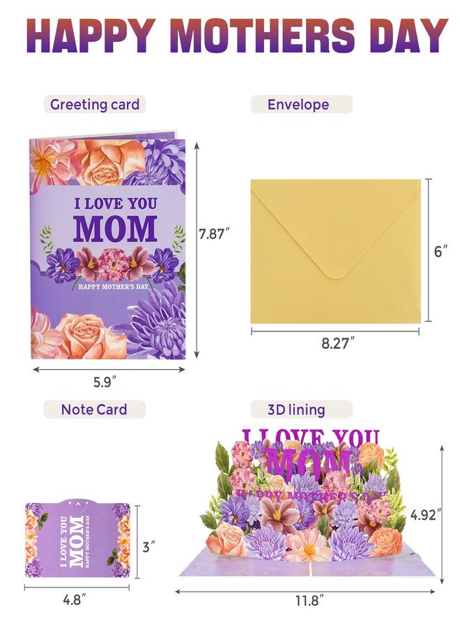 Ginkgo 3D Pop Up Mothers Day Card for Mom – Beautiful Floral Happy Mother’s Day Gift Card for Wife, Grandma – 7.8" x 5.9" with Envelope & Note Tag - Image 3