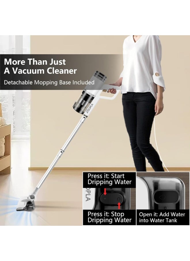 Xoopla Stick Vacuum Cleaner, 2 in 1 Mopping Wet Dry Corded Vacuum and Mop Combo with Powerful 800W 24Kpa Suction Lightweight Quiet Handheld Vacuum for Hardwood, Tile, Marble and Carpet Cleaning  - Image 2