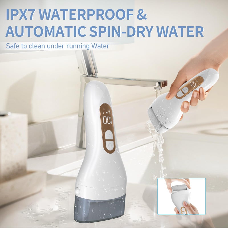 Hoxida Electric Callus Remover For Feet - With Larger Grinding Head  Portable Pedicure Kit Foot File Callus Remover  Rechargeable Waterproof Foot File For Foot Care Deadskin Remover Lcd Display-White - Image 5