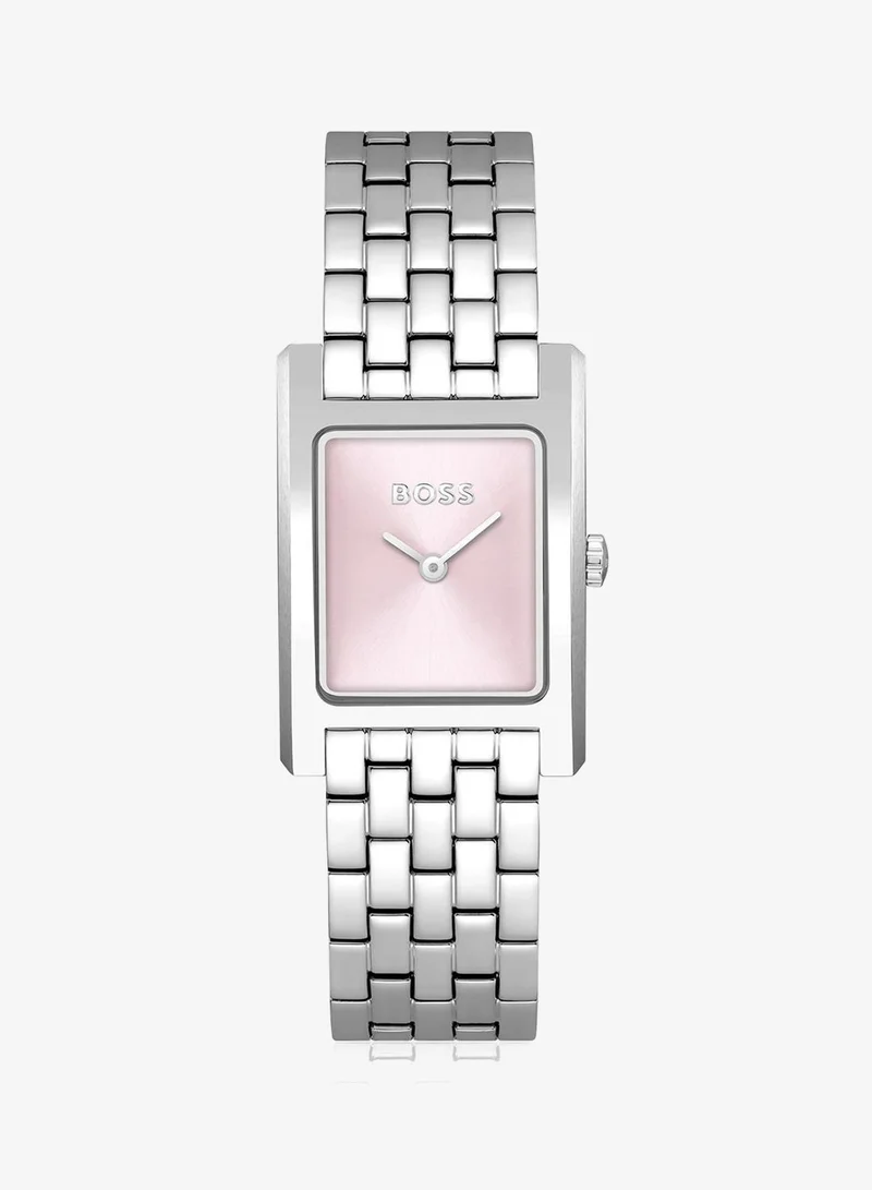 BOSS 2-Hand Lucy Collection Quartz Movement Watch For Women With Silver Stainless Steel Bracelet - 1502743