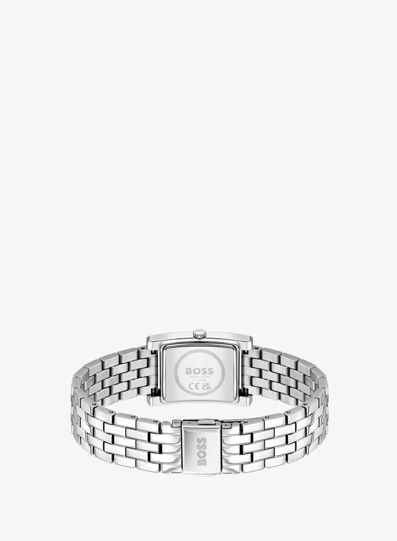 BOSS 2-Hand Lucy Collection Quartz Movement Watch For Women With Silver Stainless Steel Bracelet - 1502743