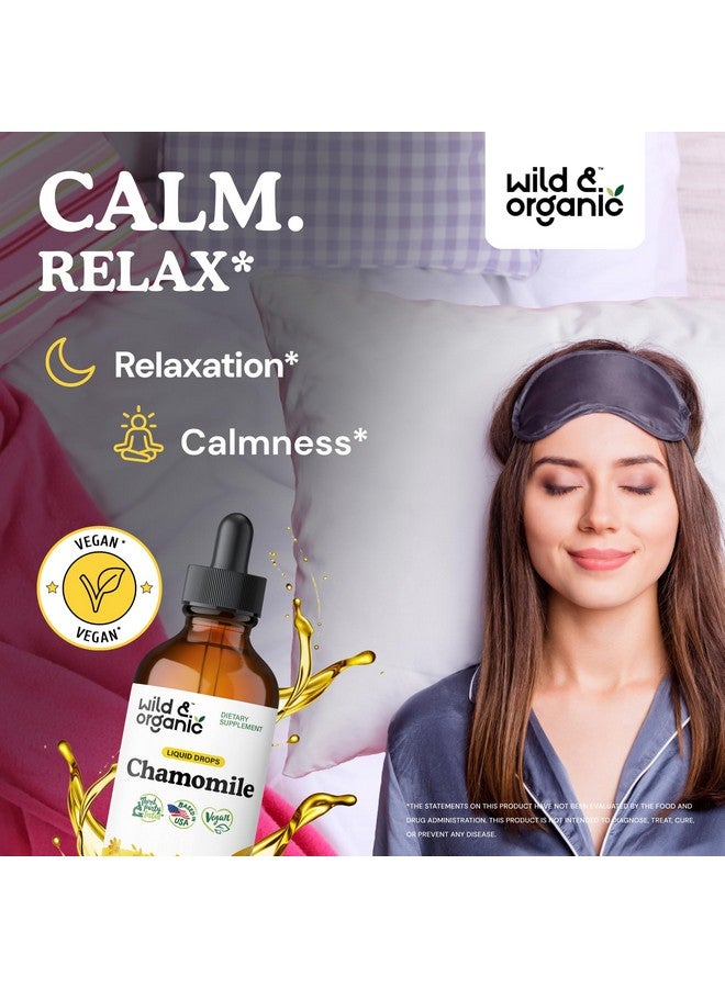 Wild & Organic Chamomile Flowers Tincture - Calming Supplement for Relaxation - Chamomile Extract Liquid Drops - Vegan, Sugar & Alcohol-Free - 4 fl oz - Image 2