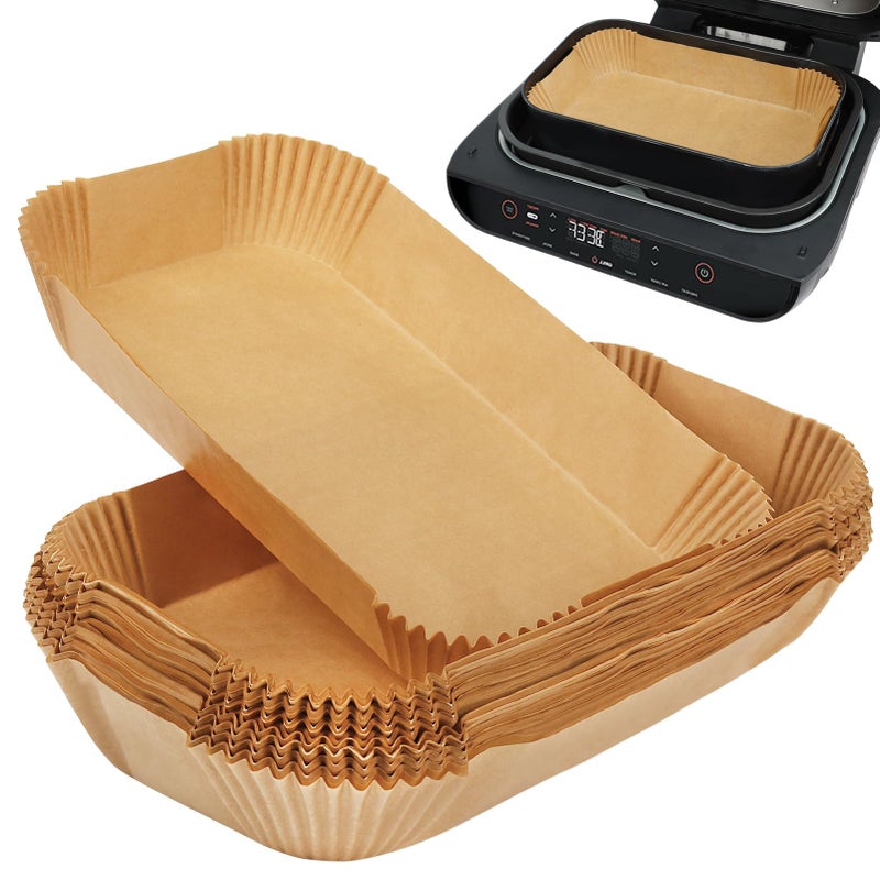 بطانات قلاية الهواء BYKITCHEN لـ Ninja Foodi MAX Health Grill وقلاية الهواء AG551UKAG651UK بطانات ورقية كبيرة قابلة للتخلص منها لقلاية الهواء ملحقات قلاية الهواء لـ Ninja Grill 100PCS