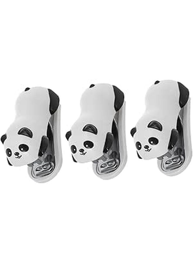 Mini Panda Stapler Set 3pcs Cute Cartoon Design Manual Desktop Stapler for Office Home School Supplies - Image 1