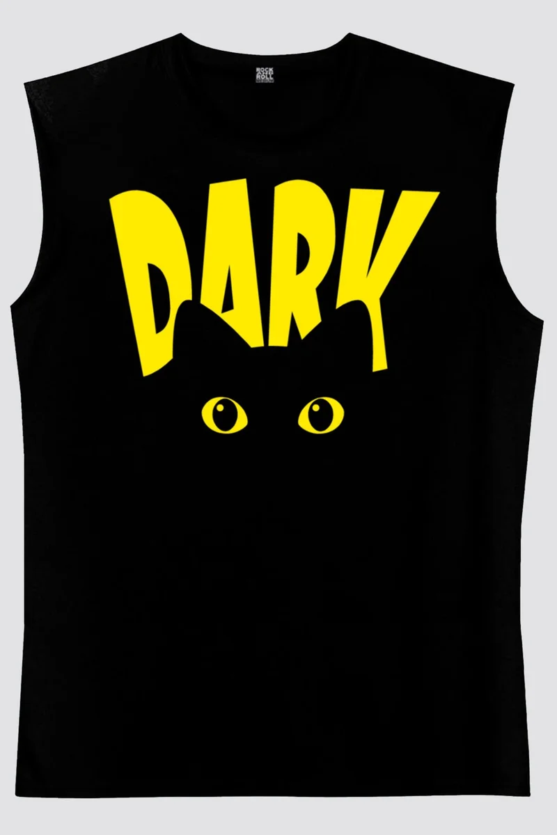 روك اند رول Dark Cat Black Men's Cut Sleeve / Sleeveless T-Shirt