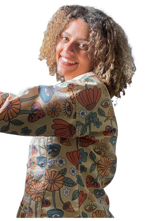Youthful - Gabardine Jacket with Mushrooms Pattern - Image 1