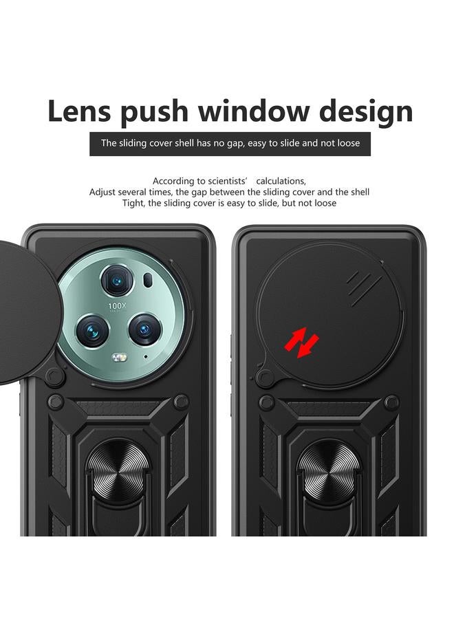 اس-توب جراب لهاتف Honor Magic5 Pro بتصميم غطاء كاميرا منزلق مصنوع من مادة TPU+PC - Image 4