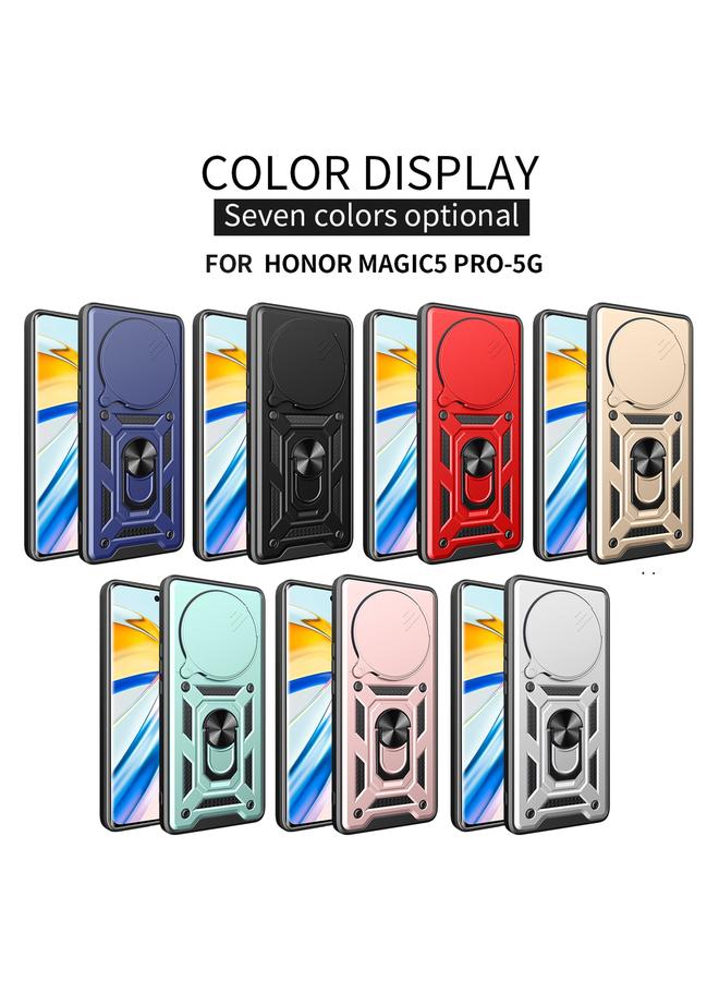 اس-توب جراب لهاتف Honor Magic5 Pro بتصميم غطاء كاميرا منزلق مصنوع من مادة TPU+PC - Image 2