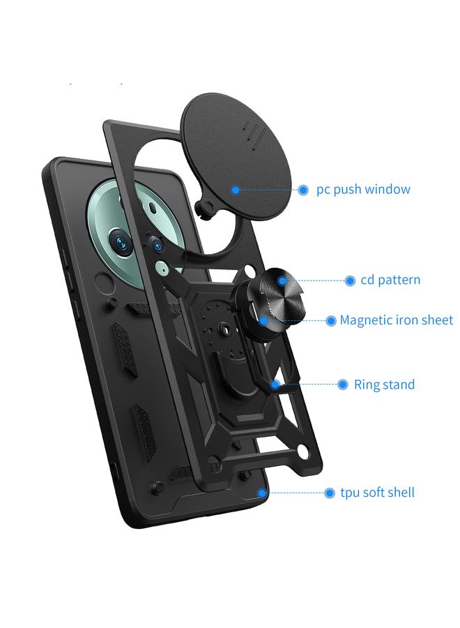 اس-توب جراب لهاتف Honor Magic5 Pro بتصميم غطاء كاميرا منزلق مصنوع من مادة TPU+PC - Image 3
