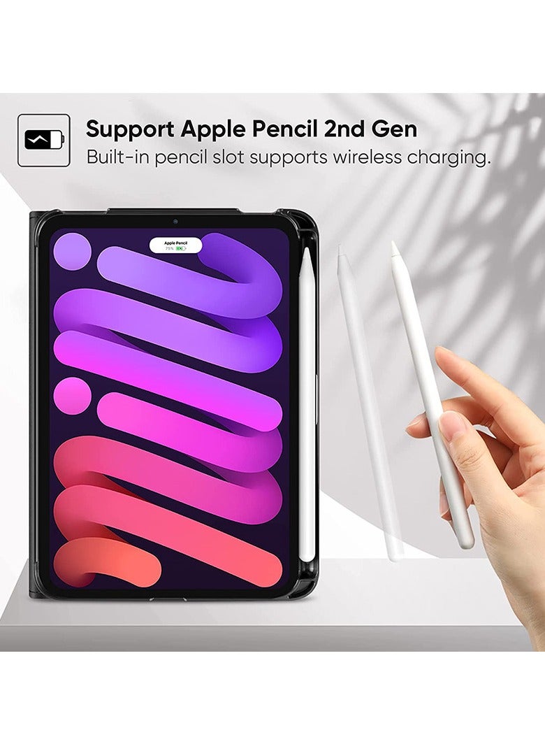 عام “حافظة لـ iPad Mini 6 2021 (الجيل السادس)، جلد PU فاخر، رف مقابلي، كماشة ذكية، عرض متعدد، ووظيفة الاستيقاظ والسكون التلقائي” - Image 4