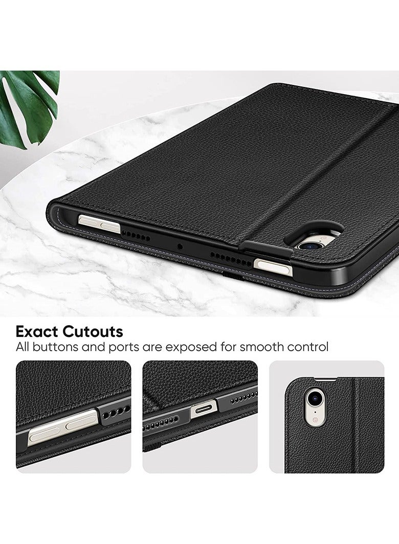 عام “حافظة لـ iPad Mini 6 2021 (الجيل السادس)، جلد PU فاخر، رف مقابلي، كماشة ذكية، عرض متعدد، ووظيفة الاستيقاظ والسكون التلقائي” - Image 5