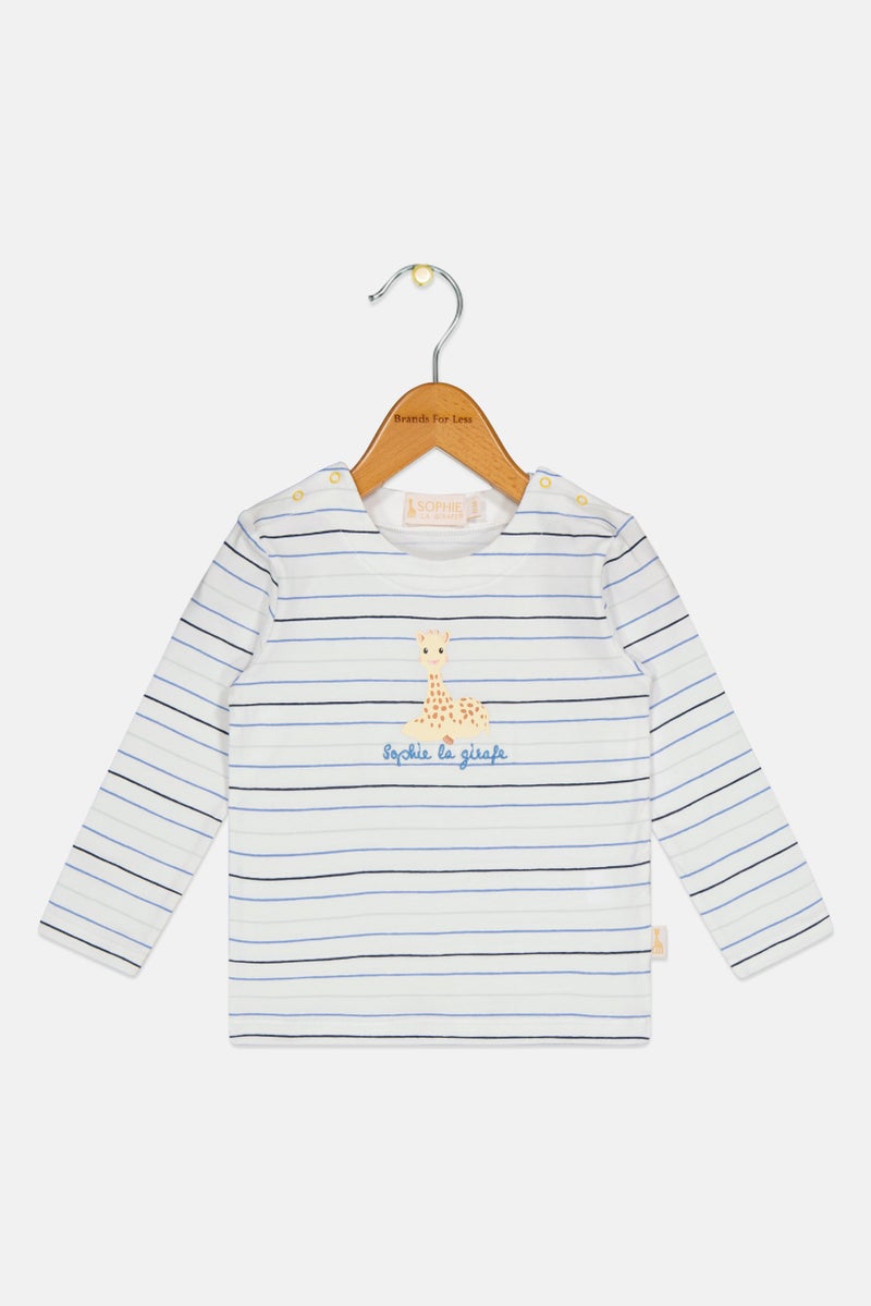 Sophie la girafe Toddlers Boy Embroidered Logo Long Sleeve T-Shirt, Multicolor - Image 1