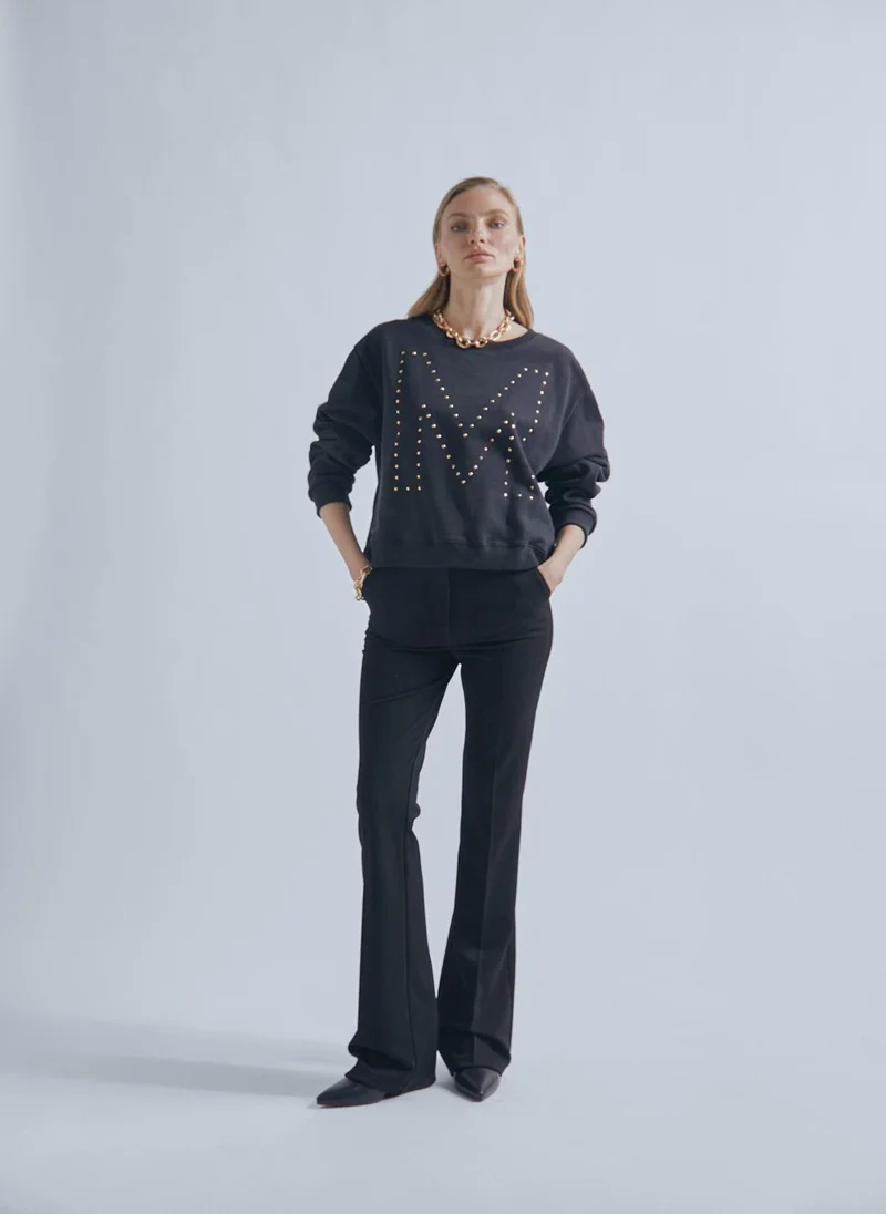 Lola Casademunt Sweatshirt with M rhinestone detail