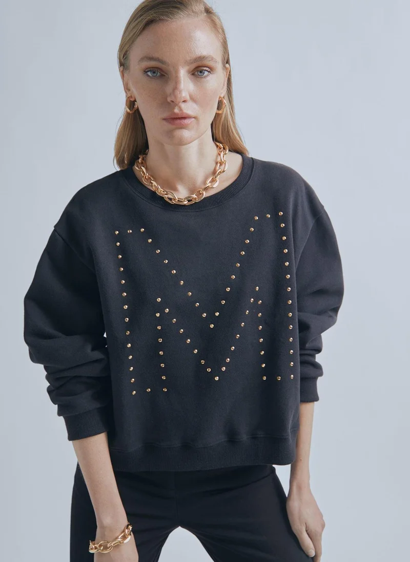 Lola Casademunt Sweatshirt with M rhinestone detail