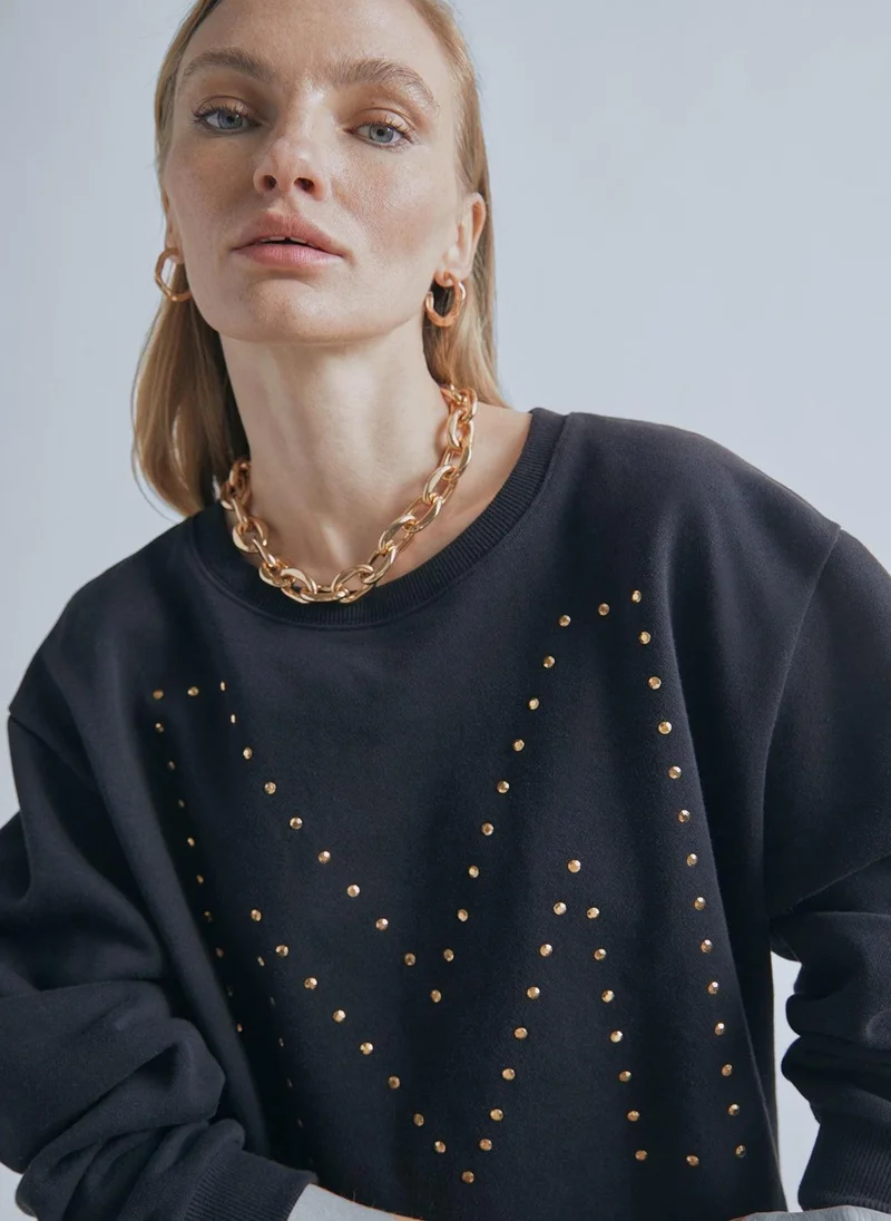 Lola Casademunt Sweatshirt with M rhinestone detail