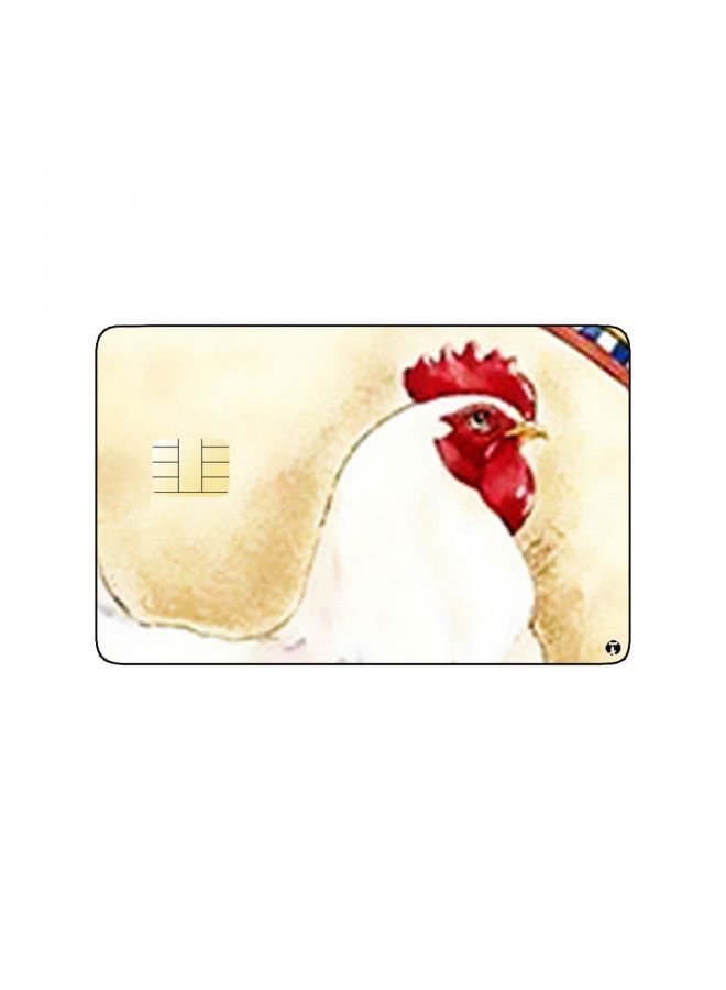 RKN PRINTED BANK CARD STICKER Cute Chicken Drawing With Flowers - Image 1