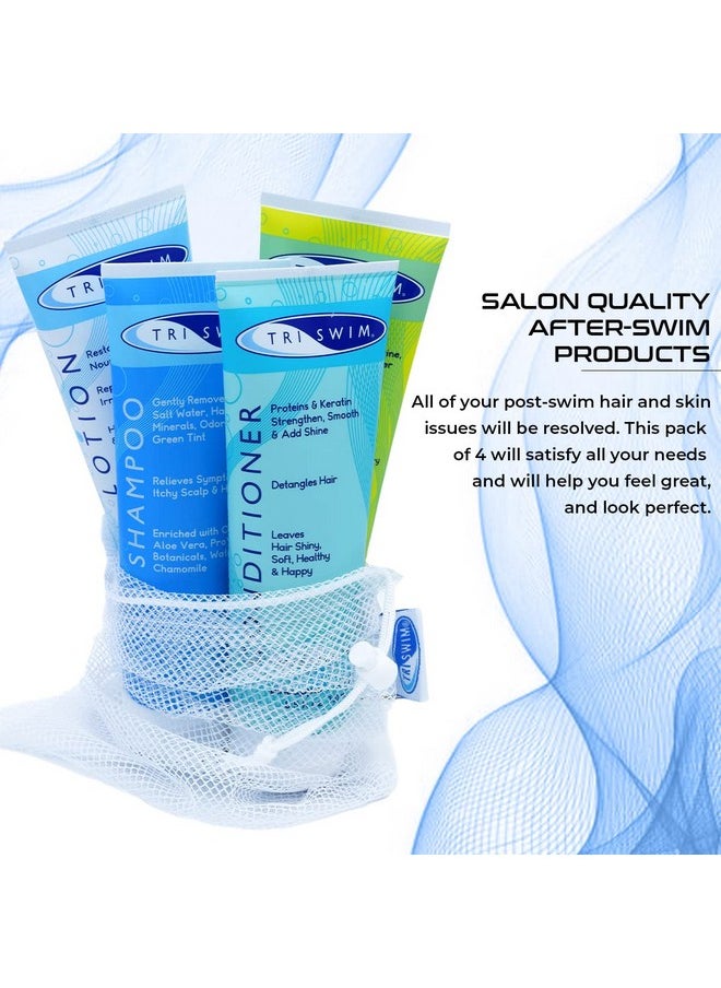 Triswim Gift Set Value Pack Of 4 + Mesh Bag Travel Kit Swim Care Chlorine Removal Body Wash + Swimmers Shampoo + Conditioner And Lotion 8.5 Fl Oz For Hydrated Skin And Healthy Hair  - Image 5